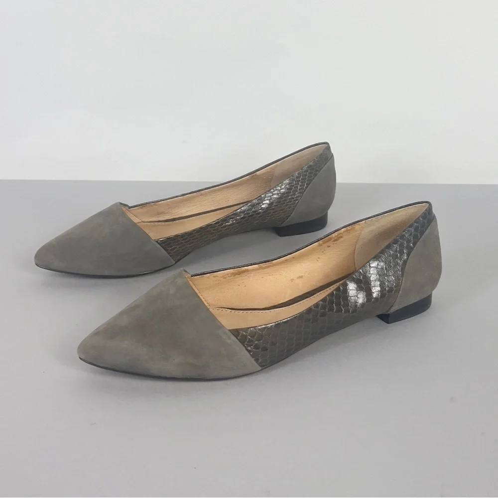 Louise et Cie Shoes | Louise et Cie Gray Leather Suede Flats | Color: Gray | Size: 39 1/2 B - 9 1/2 B | Miaxmia's Closet